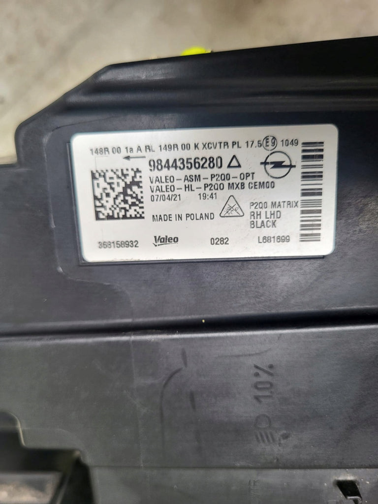 Frontscheinwerfer Opel Mokka 9844356280 Full LED Rechts Scheinwerfer Headlight SCH2488566875ch