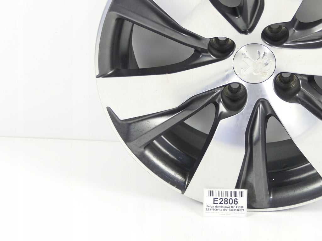 1x Alufelge 16 Zoll 6.5" 4x108 20ET 9813557977 9678398177 Peugeot 2008 I
