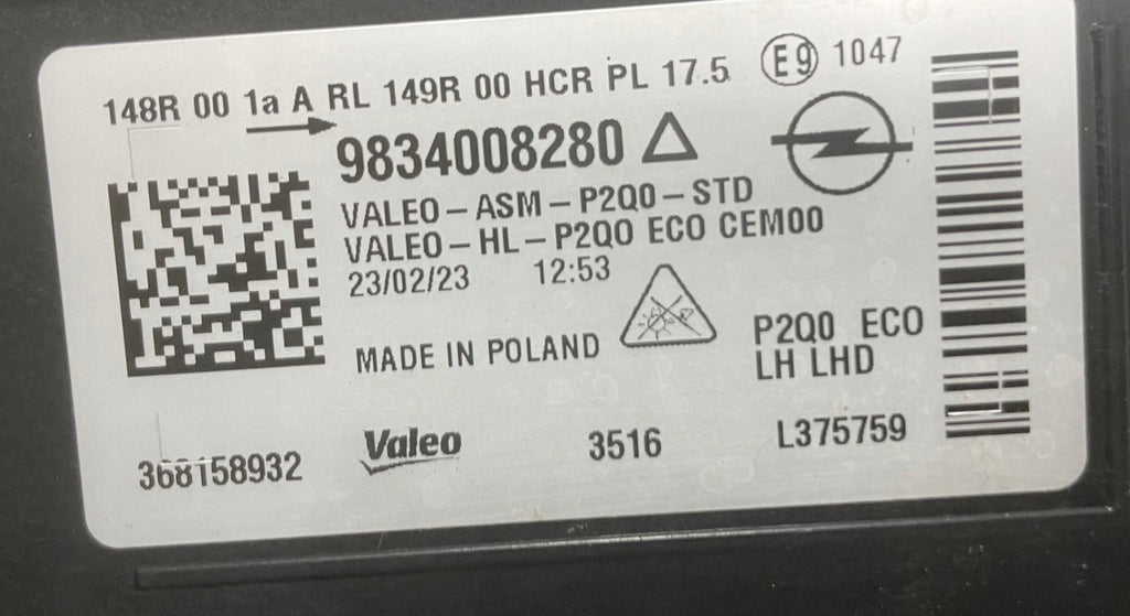 Frontscheinwerfer Opel Mokka 9834008280 LED Links Scheinwerfer Headlight SCH8883666168ny