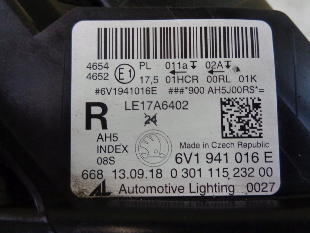 Frontscheinwerfer Skoda Fabia III 6V1941016 LED Rechts Scheinwerfer Headlight SCH2055664572fv
