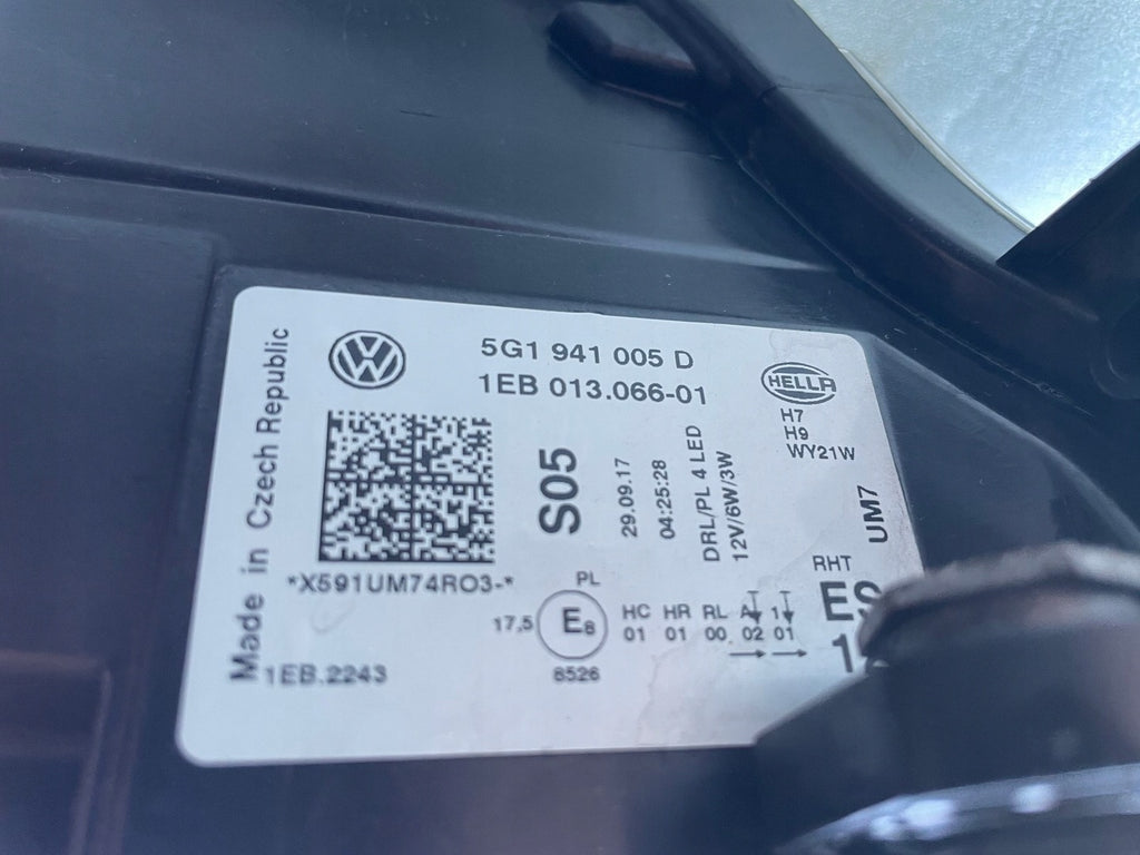 Frontscheinwerfer VW Golf VII 5G1941005D 5G1941006D Rechts oder Links SCH4214949029xh