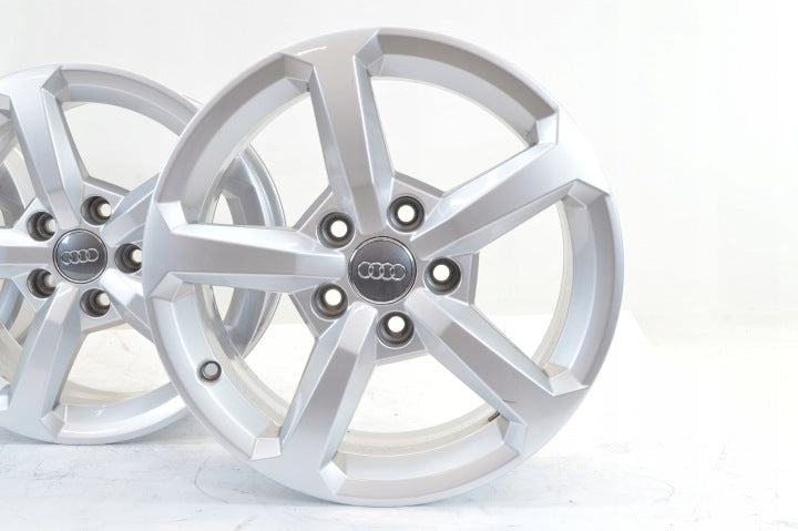 4x Alufelge 16 Zoll 6.5" 5x112 43ET Silber Audi Rim Wheel FEL2490160224gx