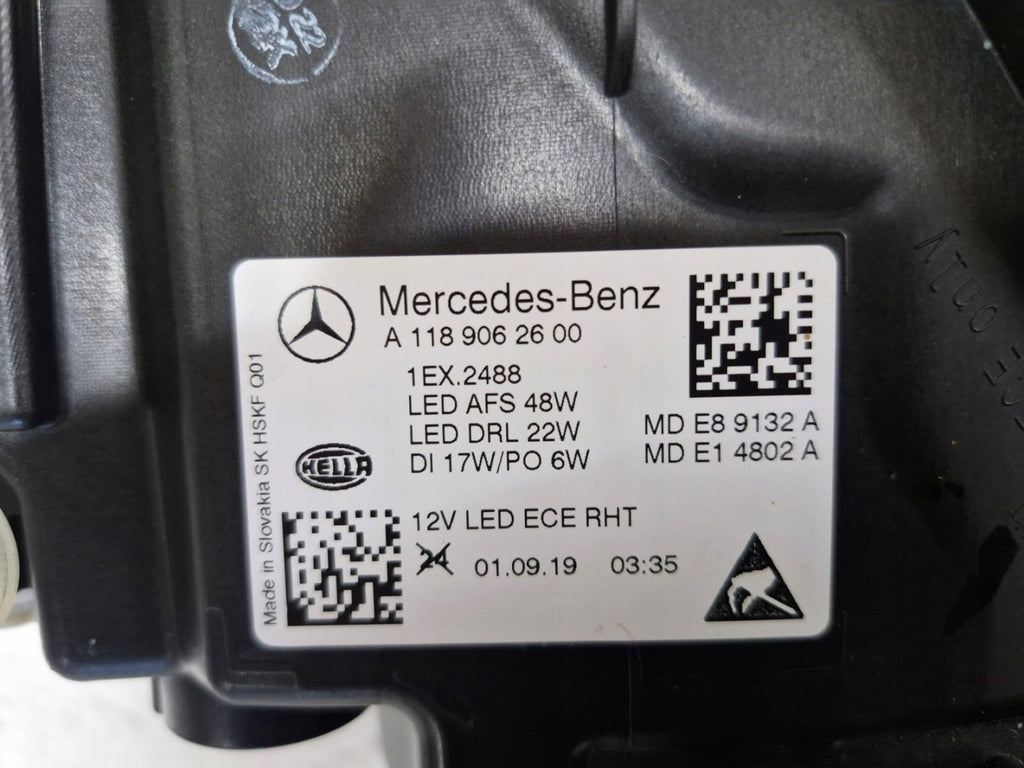 Frontscheinwerfer Mercedes-Benz Cla A1189062600 Full LED Rechts Headlight SCH4651782354cu
