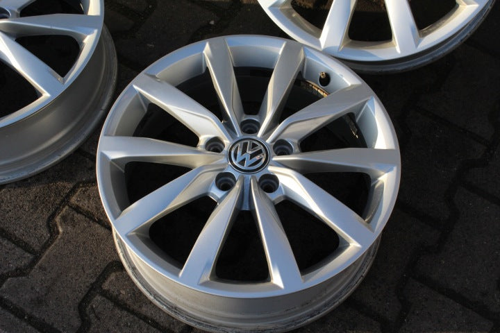 4x Alufelge 17 Zoll 6.0" 5x112 48ET Glanz Silber 5G0601025K VW T-Roc Rim Wheel FEL8036820488ka