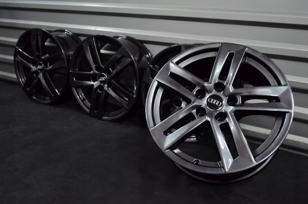 4x Alufelge 17 Zoll 7.0" 5x112 42ET Schwarz Audi B6 B7 Rim Wheel FEL3161850127mx