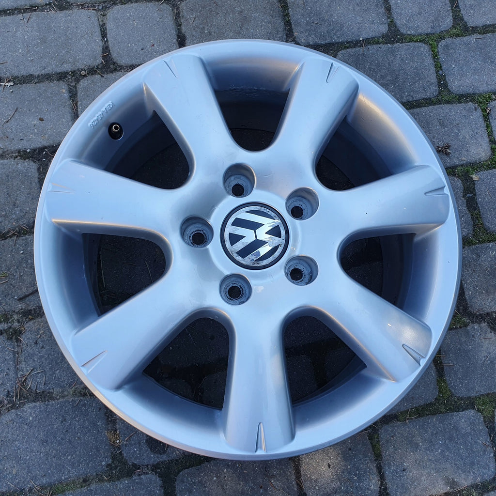 1x Alufelge 17 Zoll 7.5" 5x130 55ET Glanz Silber 7L6601025F Vw Rim Wheel