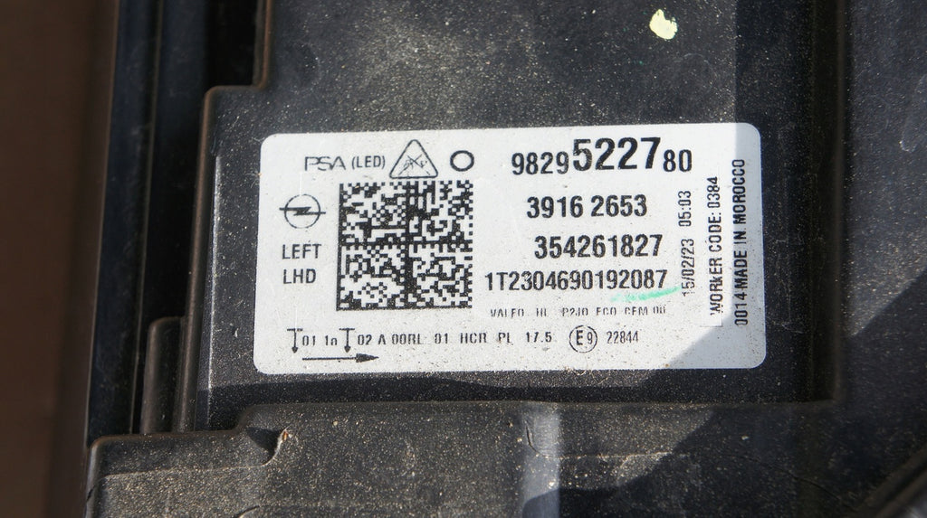 Frontscheinwerfer Opel Corsa F 9829522780 LED Links Scheinwerfer Headlight SCH8940282780un