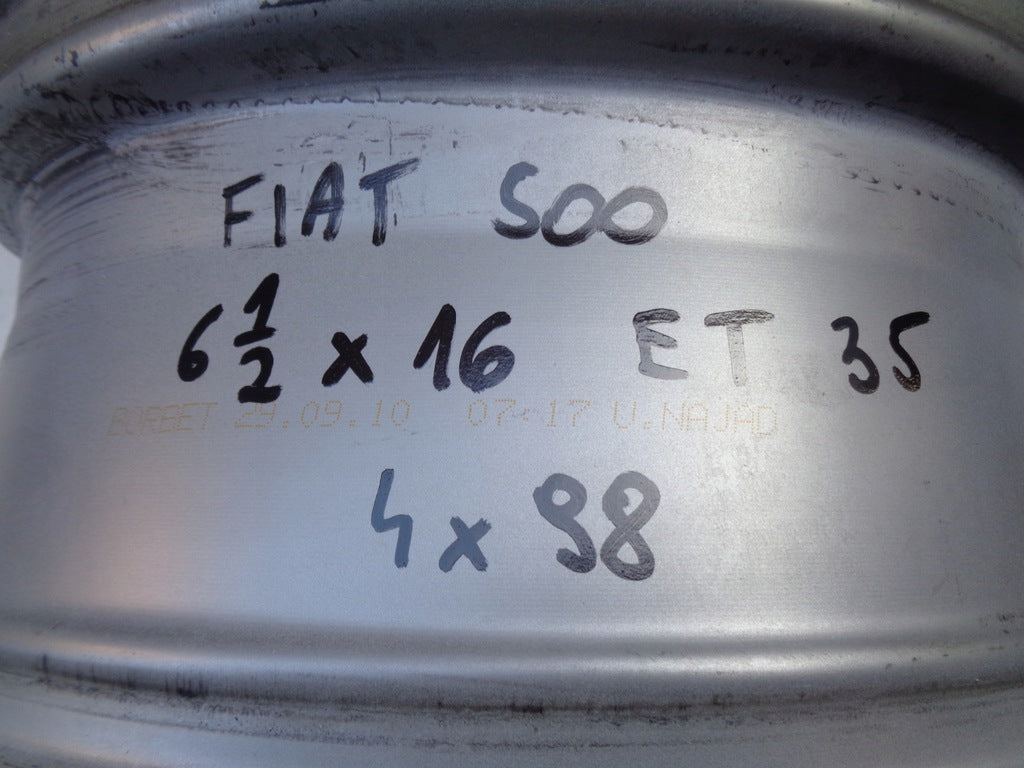 1x Alufelge 16 Zoll 6.5" 5x98 35ET Fiat Rim Wheel FEL9848819261fq