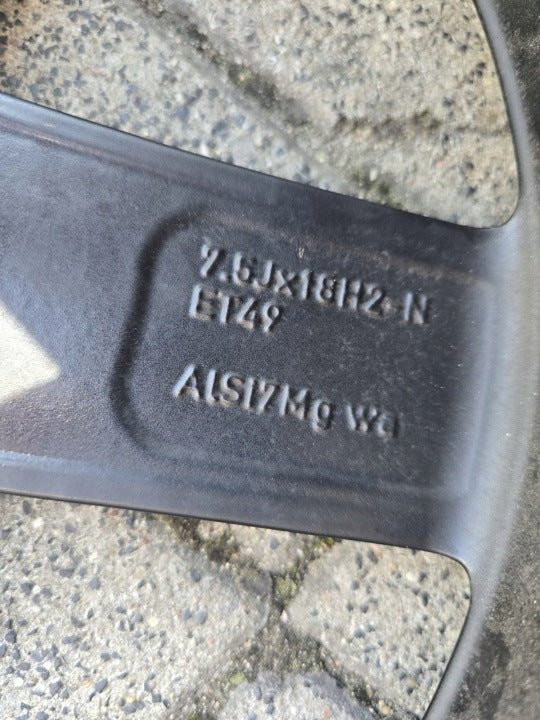 1x Alufelge 18 Zoll 7.5" 5x112 49ET Glanz Schwarz A1774013200 Mercedes-Benz W177 FEL7060754109hj