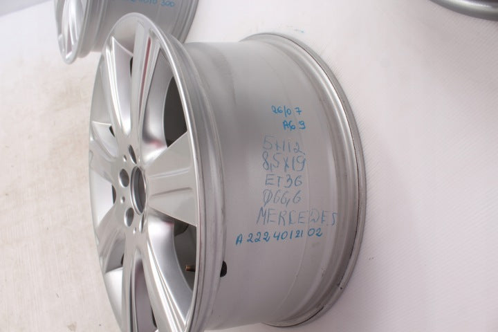 1x Alufelge 19 Zoll 8.5" 5x112 36ET Matt Silber A2224012102 Mercedes-Benz FEL7685580018ha