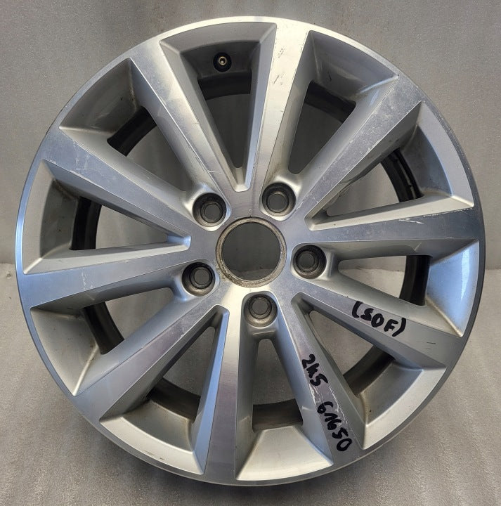 1x Alufelge 16 Zoll 6.5" 5x112 50ET Glanz Silber 2K5601025G VW Touran Golf Caddy FEL9400371516wh
