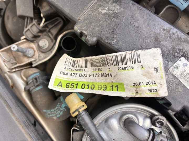 Motor Mercedes-Benz Slk R172 651980 2.2 CDI 204PS 94TKm Diesel Engine Komplett MOT3258006169sg