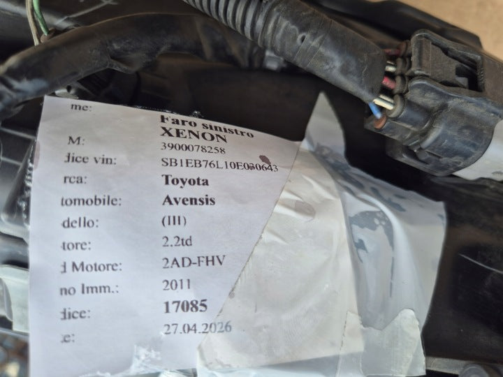 Frontscheinwerfer Toyota Avensis 85122000 Xenon Links Scheinwerfer Headlight SCH1147208041az