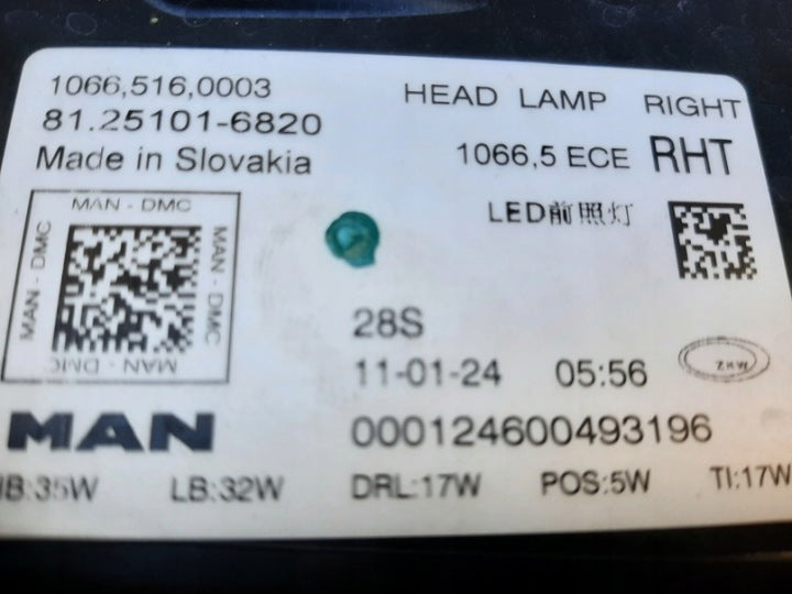 Frontscheinwerfer Man 81251016820 81251016811 LED Ein Satz Headlight SCH1166189990oh
