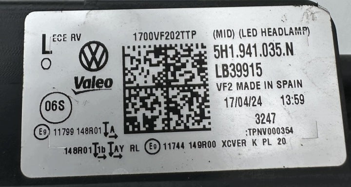 Frontscheinwerfer VW Golf VIII 5H1941035N Full LED Links Scheinwerfer Headlight SCH1565163400es