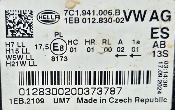Frontscheinwerfer Man Tge Crafter 7C1941006B Rechts Scheinwerfer Headlight SCH1795430791oy