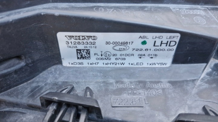 Frontscheinwerfer Volvo V40 31283332 Xenon Links Scheinwerfer Headlight SCH1889303208cd