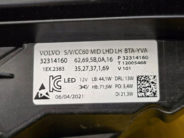 Frontscheinwerfer Volvo V60 S60 32314160 LED Links Scheinwerfer Headlight SCH1958124355oo