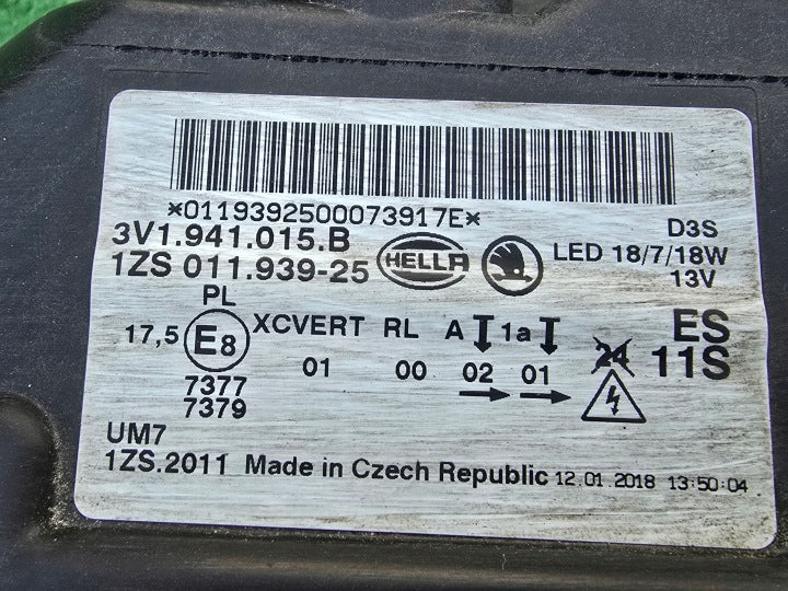 Frontscheinwerfer Skoda Superb III 3V1941015B Xenon Links Scheinwerfer Headlight SCH2347256271hp