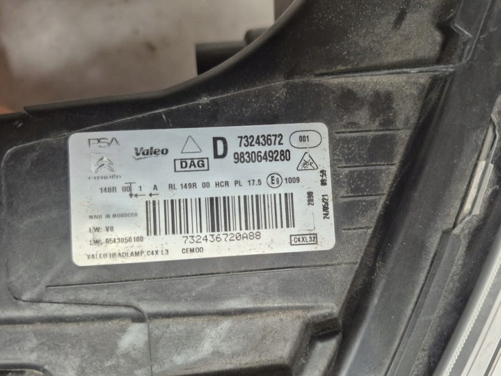 Frontscheinwerfer Citroën C4 III 9830649280 Rechts Scheinwerfer Headlight SCH2372063449hm