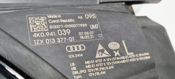 Frontscheinwerfer Audi A6 C8 4K0941039 LED Links Scheinwerfer Headlight SCH2409348161de