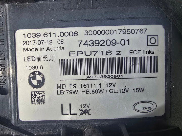 Frontscheinwerfer BMW 5 G31 G30 7439209-01 LED Links Scheinwerfer Headlight SCH2537968416qb
