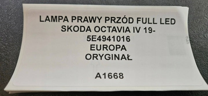 Frontscheinwerfer Skoda Octavia IV 5E4941016 LED Rechts Scheinwerfer Headlight SCH2666097898zi