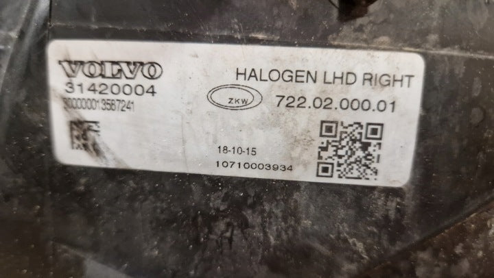 Frontscheinwerfer Volvo V40 31420004 Rechts Scheinwerfer Headlight SCH2683319187ss