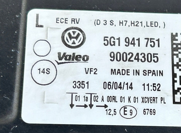 Frontscheinwerfer VW Golf VII 5G1941751 Links Scheinwerfer Headlight SCH2708606060bd