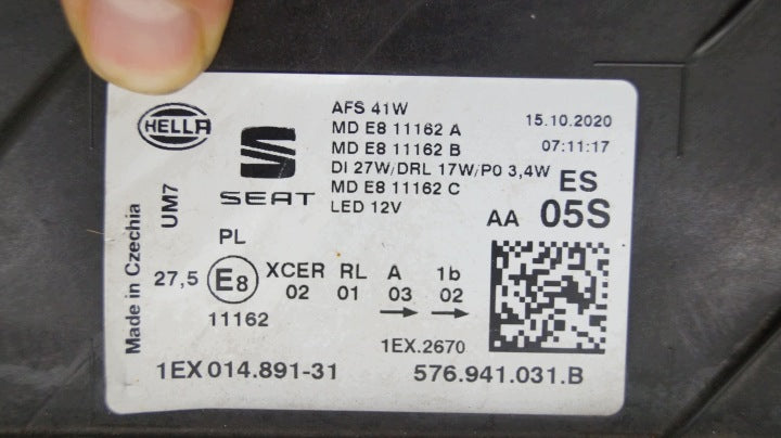 Frontscheinwerfer Seat Ateca 576941031 LED Links Scheinwerfer Headlight SCH2743177787uc
