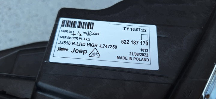 Frontscheinwerfer Jeep 522187210 522187170 Ein Satz Scheinwerfer Headlight SCH2865124023bh