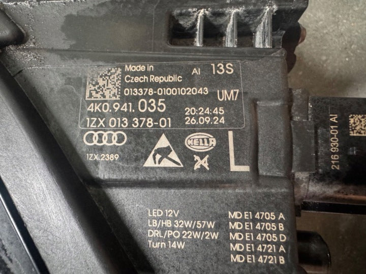 Frontscheinwerfer Audi A6 4K0941035 Links Scheinwerfer Headlight SCH2938416470ks
