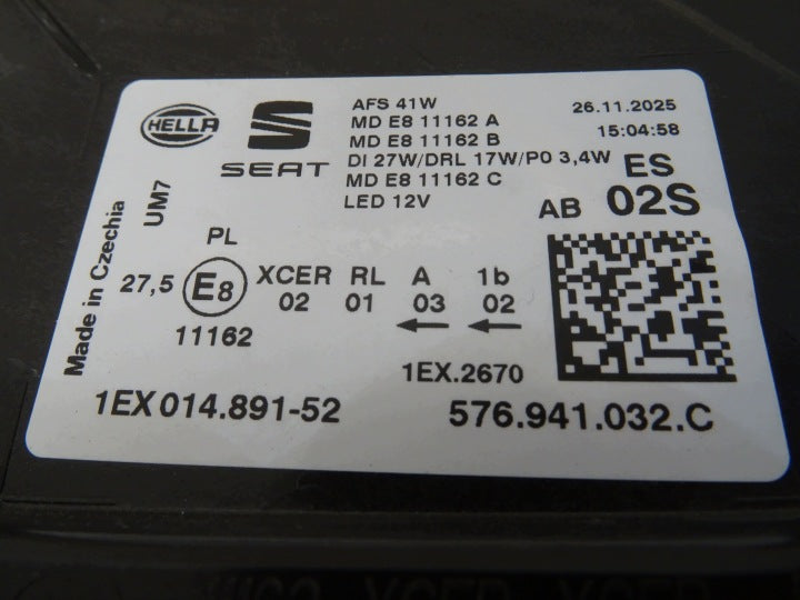 Frontscheinwerfer Seat Ateca 576941032C LED Rechts Scheinwerfer Headlight SCH3146550533lf