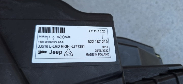 Frontscheinwerfer Jeep 522187210 522187170 Ein Satz Scheinwerfer Headlight SCH3167791696za