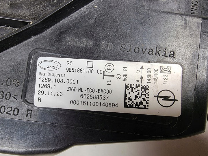 Frontscheinwerfer Opel Astra L 9851881180 Rechts Scheinwerfer Headlight SCH3185020989hg