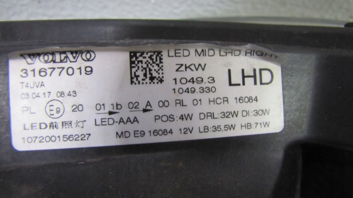Frontscheinwerfer Volvo Xc40 316770019 Rechts Scheinwerfer Headlight SCH3243772121mg