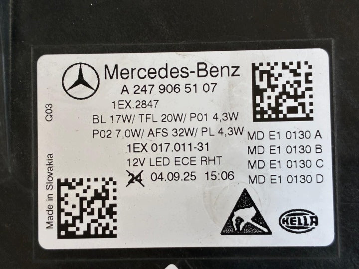 Frontscheinwerfer Mercedes-Benz W247 A2479065107 LED Links Headlight SCH3258269417ex