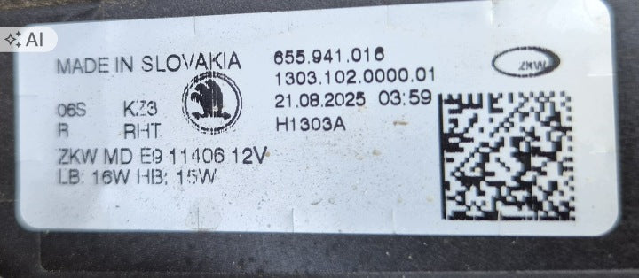 Frontscheinwerfer Skoda Scala 655941016 LED Rechts Scheinwerfer Headlight SCH3355702883fl