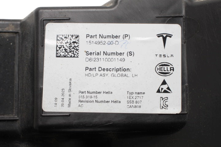 Frontscheinwerfer Tesla Model Y 1514952-00-D LED Links Scheinwerfer Headlight SCH3676792940aq