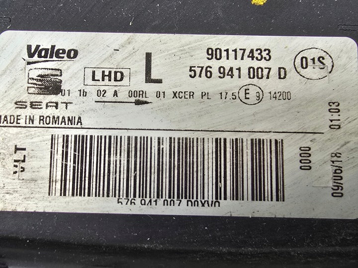 Frontscheinwerfer Seat Ateca 576941007D LED Links Scheinwerfer Headlight SCH3705346154kt
