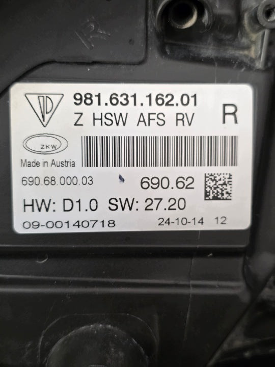 Frontscheinwerfer Porsche 718 Boxster Cayman 98163116201 Rechts Headlight SCH3712630902bw