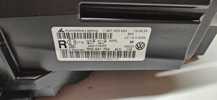 Frontscheinwerfer Seat Alhambra 7N594174 Xenon Rechts Scheinwerfer Headlight SCH3818299115uv