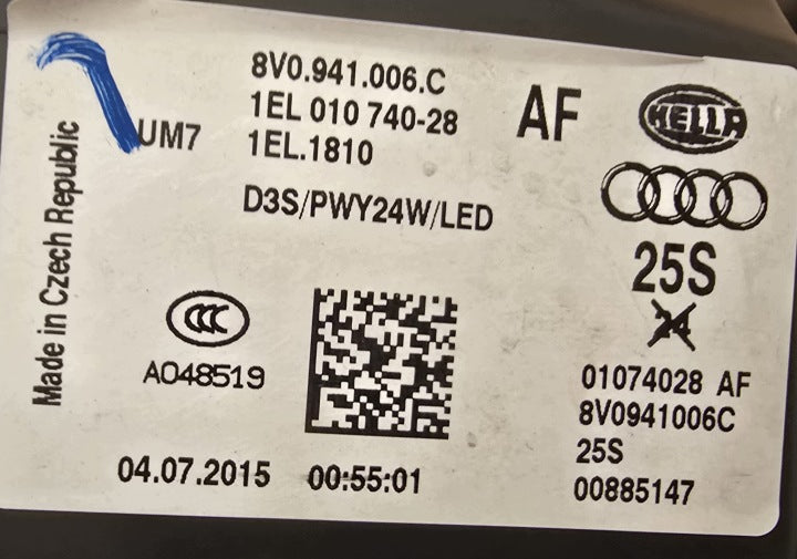 Frontscheinwerfer Audi A3 8V0941006 Xenon Links Scheinwerfer Headlight SCH3859168692vx