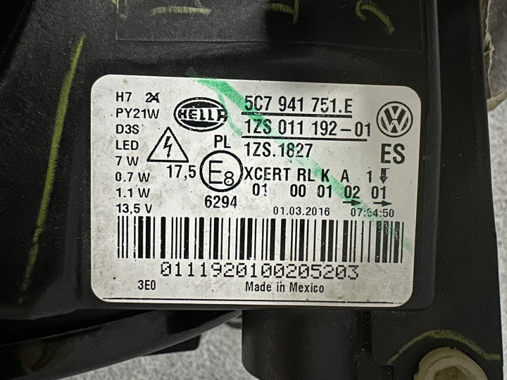 Frontscheinwerfer VW Jetta 5C7941751E Xenon Links Scheinwerfer Headlight SCH3922140213un