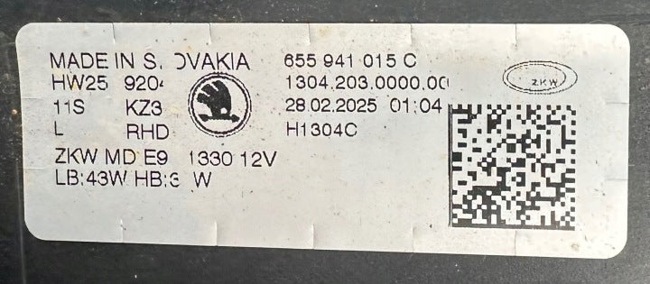 Frontscheinwerfer Skoda Kamiq 655941015C Links Scheinwerfer Headlight SCH4568215503wf
