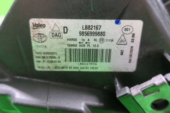 Frontscheinwerfer Toyota Proace City 9856999880 Rechts Scheinwerfer Headlight SCH4838019978bl