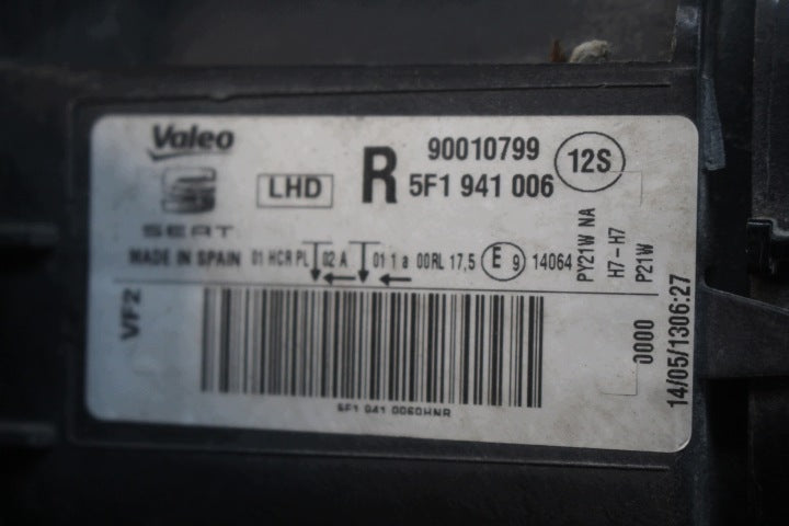 Frontscheinwerfer Seat Leon 90010799 Rechts Scheinwerfer Headlight SCH5110082015mx