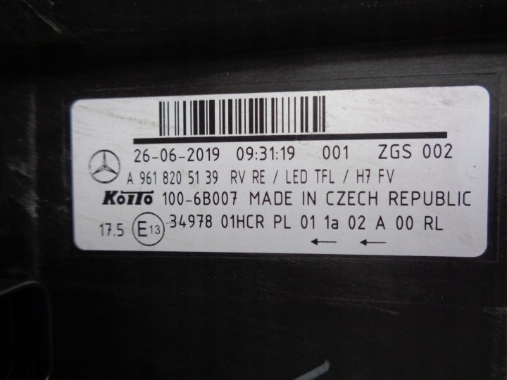 Frontscheinwerfer Mercedes-Benz A9608205139 Rechts Scheinwerfer Headlight SCH5131959547gl