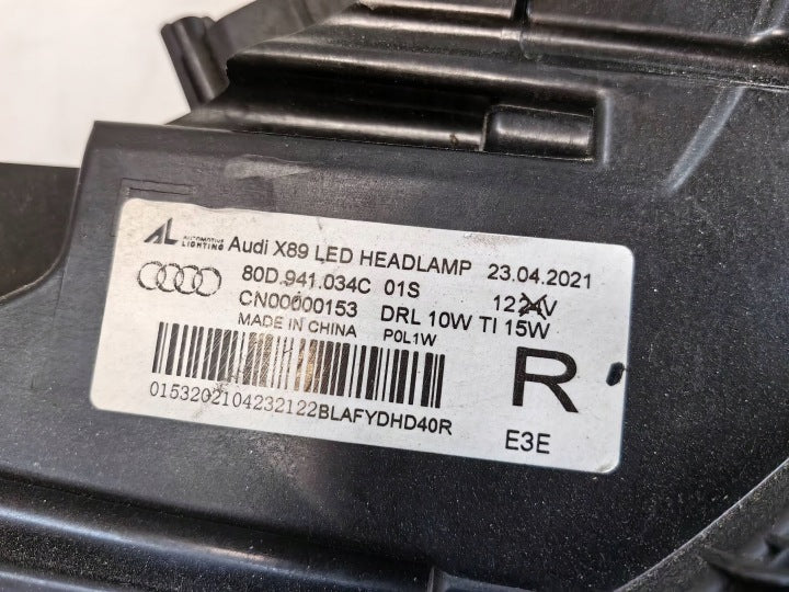 Frontscheinwerfer Audi Q5 80A941034C Rechts Scheinwerfer Headlight SCH5233694309er