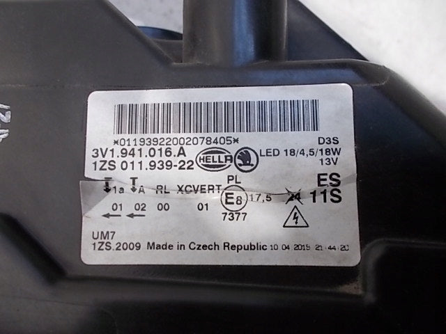 Frontscheinwerfer Skoda Superb III 3V1941016A Xenon Rechts Headlight SCH5449561663fc